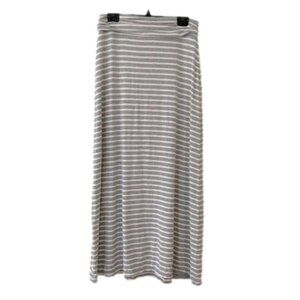 J. Crew Grey White Stripe Maxi Skirt- Size Small